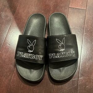 Black Playboy Slides